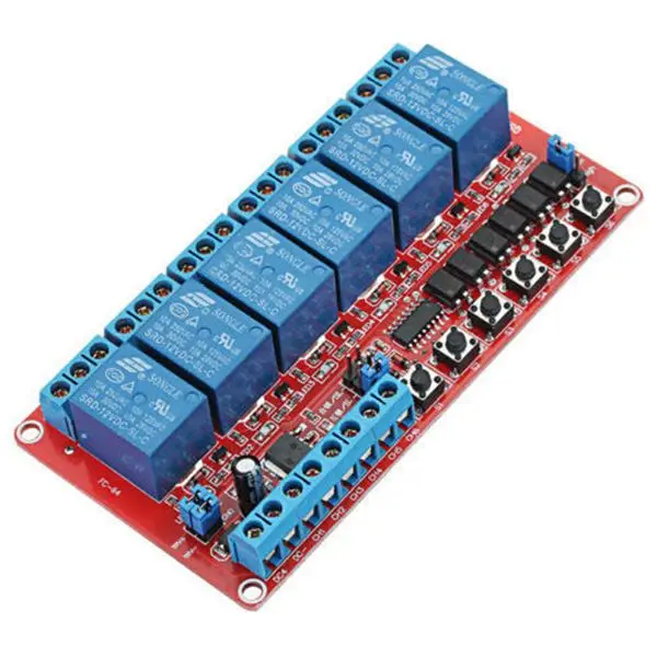 

SDFC-1PCS DC 12V 6-Channel Relay Module High/Low Level Triger Self-Lock Relay