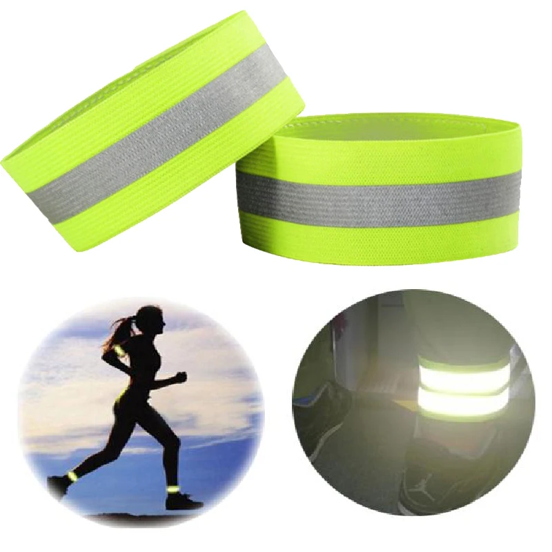 High visibility reflective elastic strap ankle bracelets Leg strap wrist strap emergency warning night running cycling sports sa