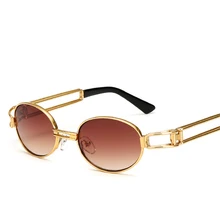 2017 Vintage Punk Sunglasses Women Small Round Gold Metal Sun Glasses for Men Vintage Women Hollow UV400 F029