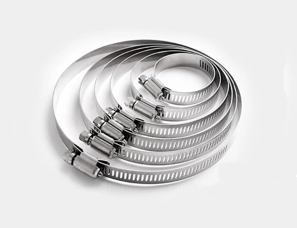 

Stainless Steel Drive Hose Clamp Tri Clamp Adjustable Fuel Line Pipe Worm Gear Clip Clamp Tube Fasterner 8-12mm Spring Clip