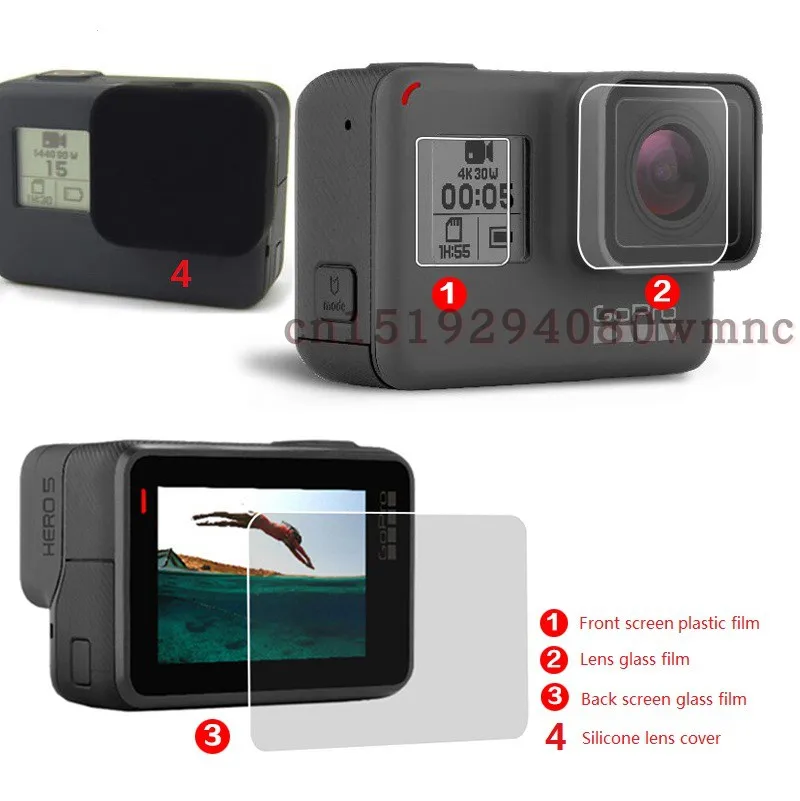 Description Picture 2 of itemLens Cap/Cover/Lens film LCD Screen Protector Protection Film Tempered Glass For Gopro Hero 5/6/7 Black Sport Camera Accessories