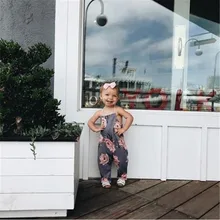 PUDCOCO без рукавов одежда для малышей Дети девушка цветок ромперы с завязкой на спине комбинезон, костюм поп Летние Комбинезоны Повседневная одежда От 0 до 6 лет