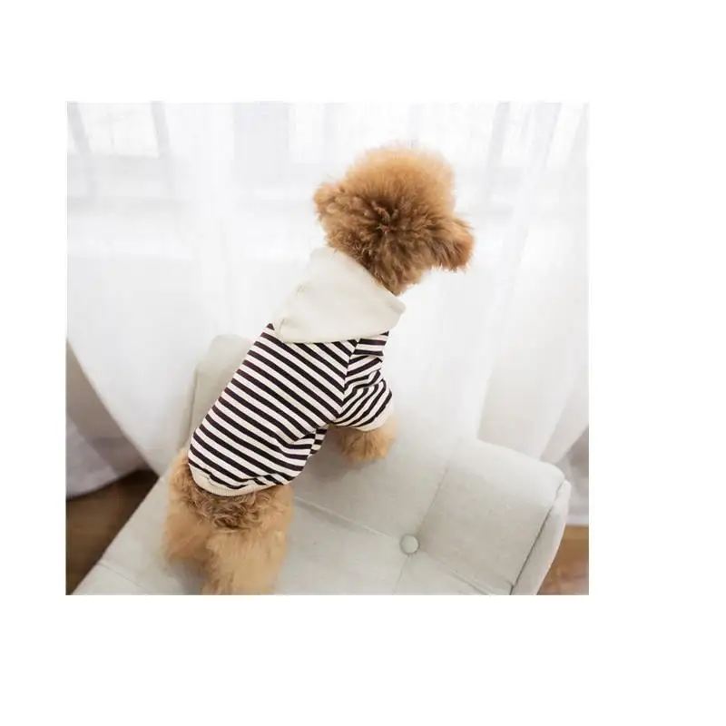 Весна новая горячая распродажа Толстовка для собак модная полосатая с капюшоном маленькая собака уличная модная одежда для взрослых домашних животных одежда для отдыха