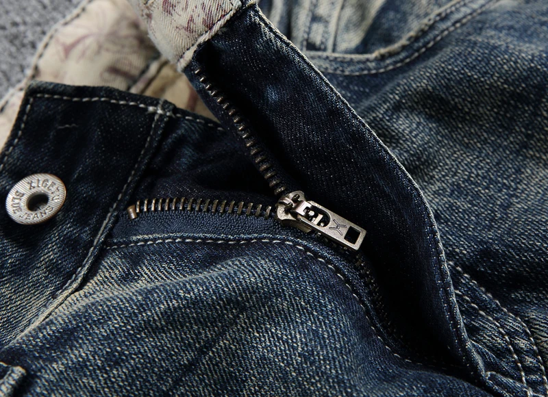 Италия Стиль модные Для мужчин джинсы Винтаж Slim Fit Хлопок Длинные Джинсовые брюки hombre Рваные джинсы для Для мужчин бренд классической