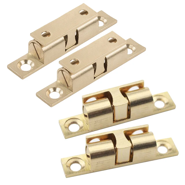 4pcs 50mm Br Double Ball Catch Cabinet Door Latch All Copper 4pcs 50mm Br Double Ball Catch Cabinet Door Latch All Copper Touch Beads Lock Spring
