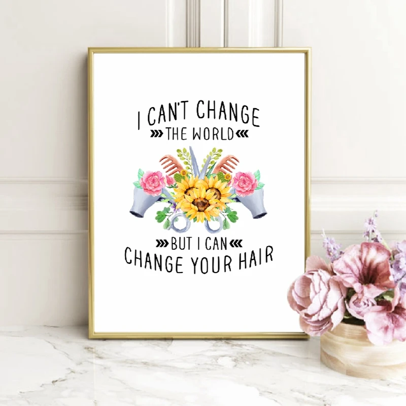 Never Mind My Hair Wall Art Prints Beauty Salon Decor