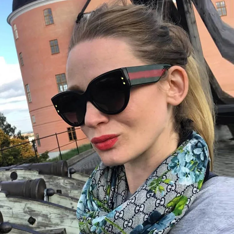 

HAPIGOO Vintage Retro Luxury Brand Designer Cat Eye Sunglasses Ladies Women Cateye Sun Glasses Female Oversized Design Shades