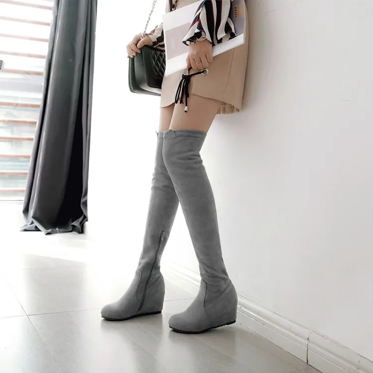 

Big Size 9 10 11 12 thigh high boots knee high boots over the knee boots women ladies boots Side zipper inside lift