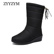 ZYYZYM Women Boots Snow Boots High Style Woman Winter Boots Solid Plush Keep Warm knee-high Cotton Shoes Female Mujer Botas prova perfetto women knee high boots straps platform rubber shoes woman chunky high heel long botas mujer handmade martin boot