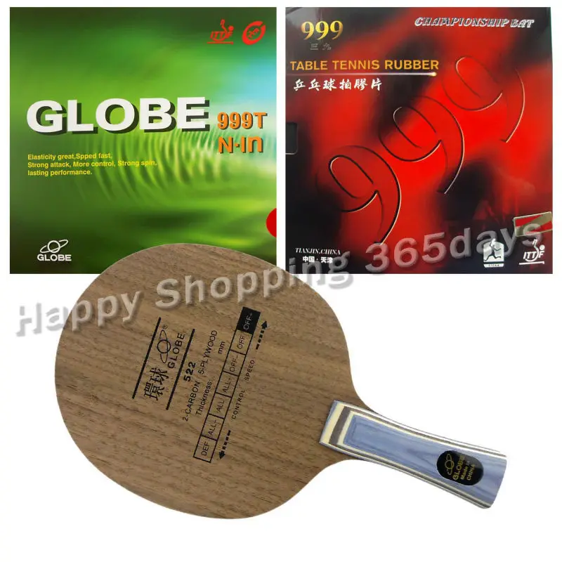

Pro Table Tennis PingPong Combo Racket Globe 522 with Globe 999T Japanese Sponge and 999 999T Shakehand Long handle FL
