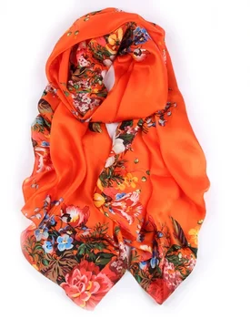 

shistal- pure silk scarves branded print design size 180*65 soft shawl for women