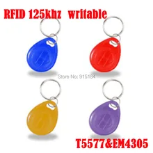 100 шт./лот EM4305 копия перезаписываемый EM ID брелоки RFID брелок для ключей с биркой карты 125 кГц маркер значок дубликат
