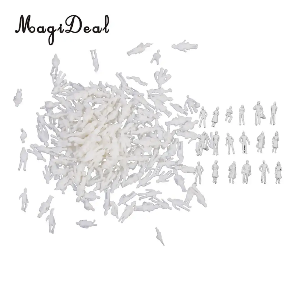 1:200 &1:100 Scale Model Train People Figures TT Architecture Model Station Platform Scenery White Unpainted Figures People