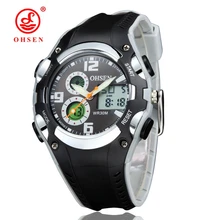 Niños Reloj Deportivo 30 M Relojes Impermeables Kid Correa De Caucho Fecha Alarma Cronómetro Digital Analógico Dual Display OHSEN AS22