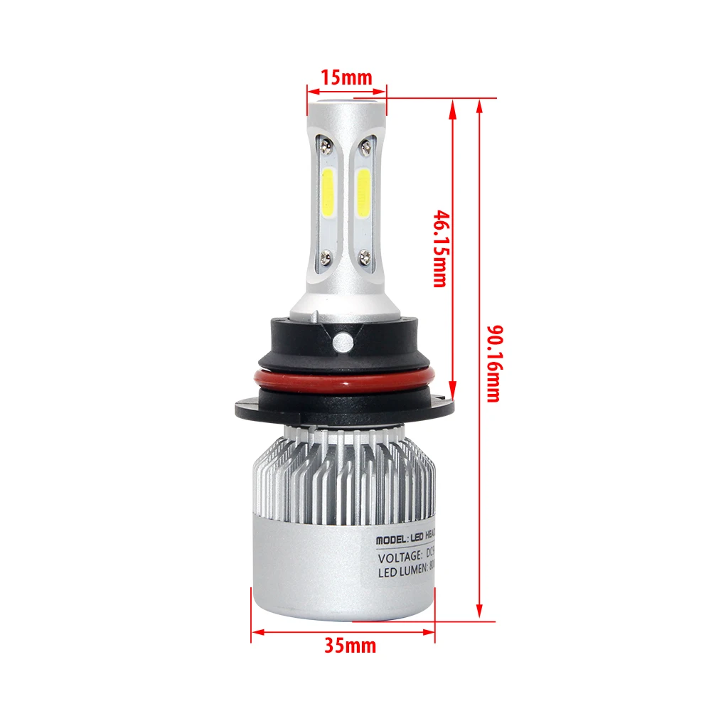 

36W Led Headlamp 9007 High Low Beam 72W Led Chips Hb5 PX29T 6500K 8000Lm 16000Lm Led Headlight Kit Easy Install