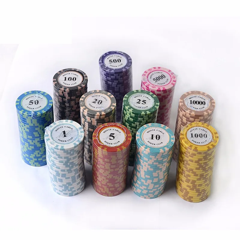 100 шт Монте Карло дизайн высококачественные для игры в покер фишки 14 г глина/железо/Abs фишки казино техасский холдем покер Crowne фишки