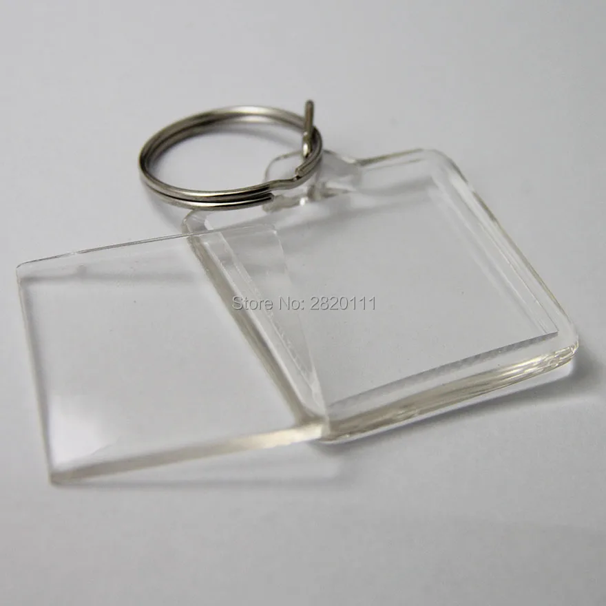 Wholesale 10PCS Blank Acrylic Square Photo Key Chains Photo Frame