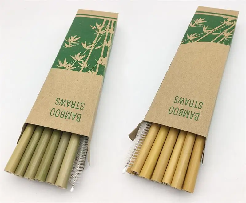 

Useful 10pcs/set Bamboo Drinking Straws Reusable Eco-Friendly Party Kitchen straw with Clean Brush kitchen tools