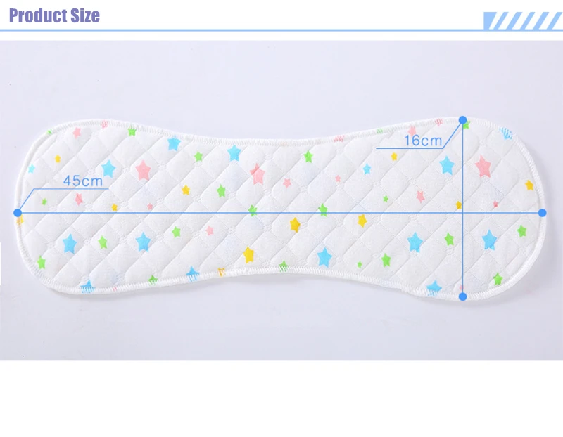 10 шт. Подгузники детские вставка для подгузников 45*16 см Многоразовые органические хлопковые подгузники для новорожденных моющиеся подгузники