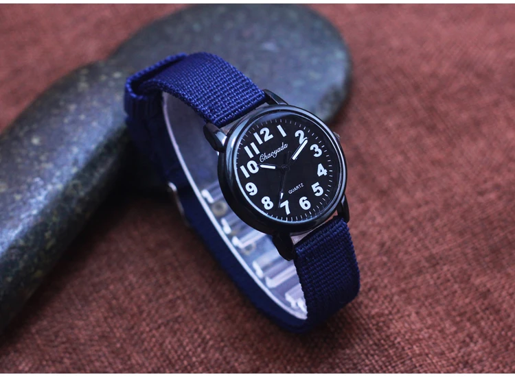 Лидер продаж Детские парусиновые туфли для мальчиков дышащая Мода Военная Униформа часы кварцевые часы для студентов дети цифровой ясно