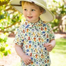 Little Bitty/новые рубашки для маленьких мальчиков хлопковая рубашка для мальчиков школьные рубашки с короткими рукавами для мальчиков, Детские рубашки с динозавром, рубашки топы с принтом