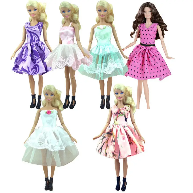 Factory wholesales 50 or 100 pcs/lot Fashion Skirt Mini dress For Barbie Doll small dress