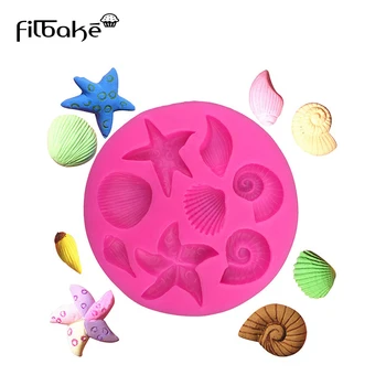 

FILBAKE One Piece Of Shell Starfish Conch Chocolate Party Cake Decoration Tools Mold DIY Silicone Mold Kitchen Baking Tools