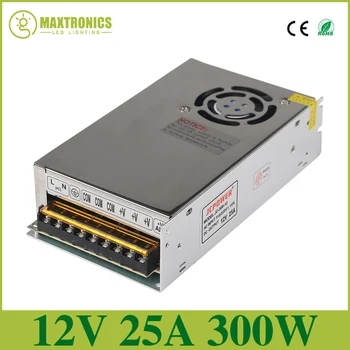 

Best quality 12V 25A 300W Switching Power Supply Driver for LED Strip AC 110-240V Input to DC 12V Free shipping