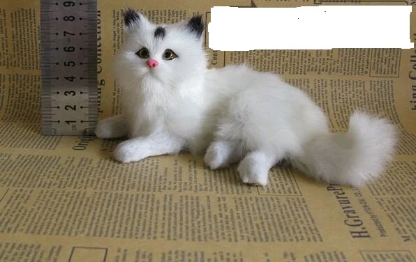 

Игрушка-модель в виде белого кота, 18x9x10 см, Полиэтиленовая Смола ручной работы, подарок для украшения дома a2502