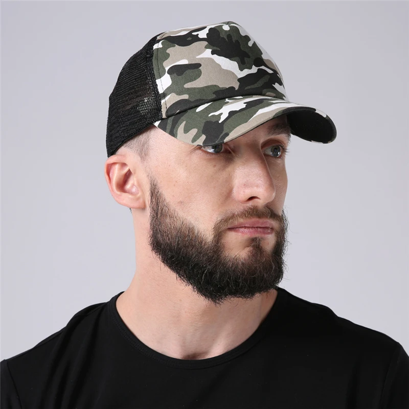 CLIMATE Men Camouflage Trucker Cap Fishing Hunting Mesh Caps Cool adjustable Cap Hats for adult man Trucker cap