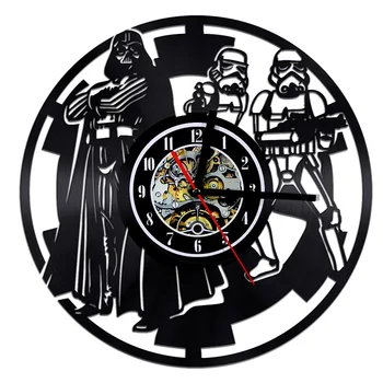 

3D Star Wars Hollow CD Record Clock Vinyl LP Record Decor Home Hanging LED Wall Clock Creative and Antique Style Clock