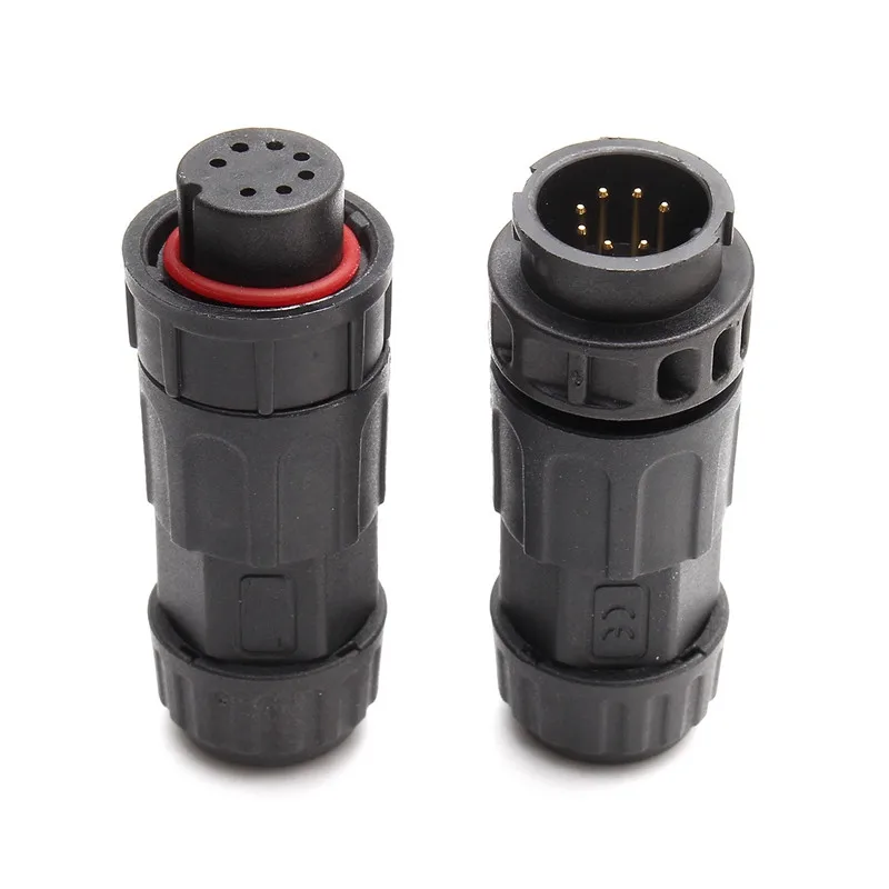 

7 Pins Waterproof Electrical Connector Screw Solder Type Assembled IP68 5A 500V Plug Socket Adapter for Automation Equipment