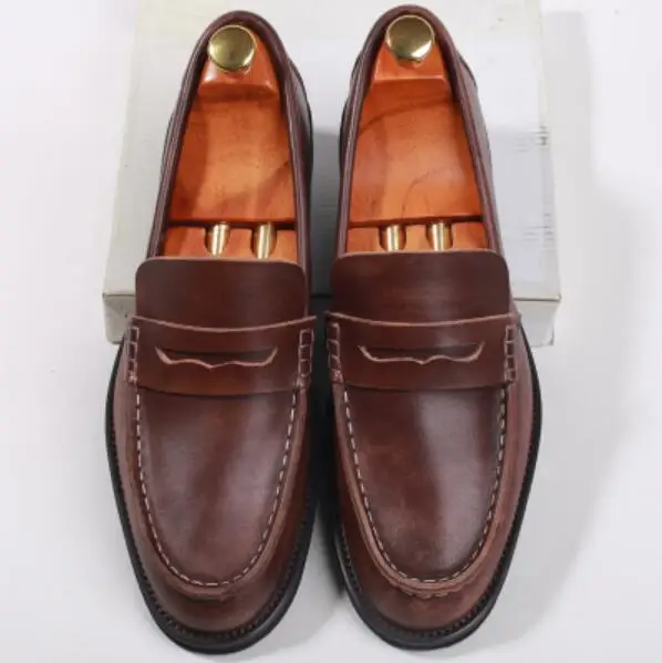 

man dress oxfords shoes 2018 high quality spring handmade formal italian vintage leather runway military oxfords shoes