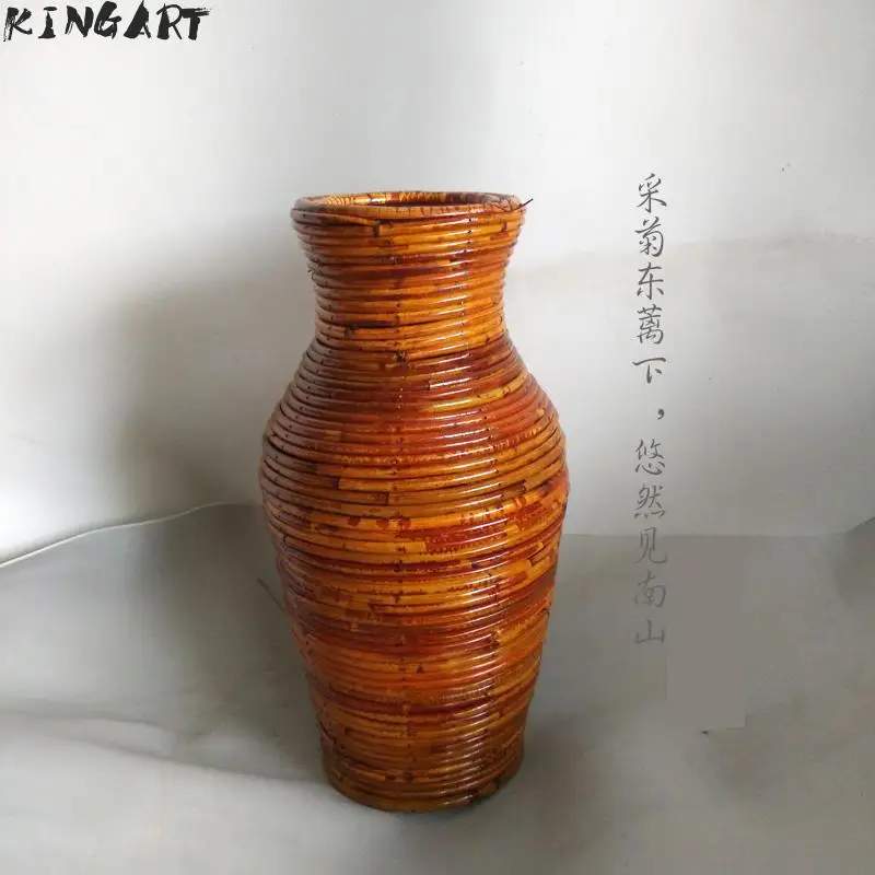 

Vintage Style Rattan Desktop Vase for Flower Christmas Decoration Tabletop Vase For Wedding Flower Vase Home Decor For Home Deco