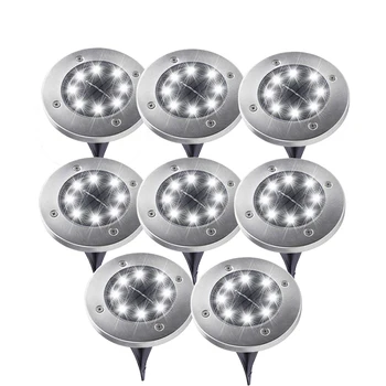 

Thrisdar 8PCS Solar Ground Underground Buried Light 8 LED Outdoor Solar Garden Pathway Landscape Lawn Light Driveway Deck Lamps