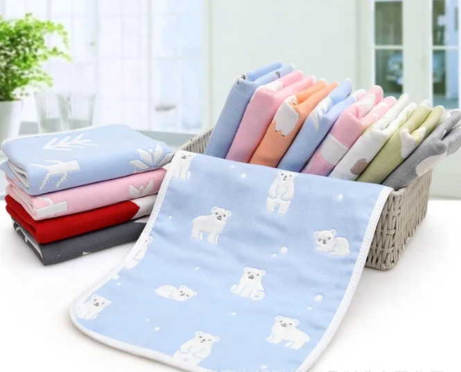 Children Washcloth Baby Feeding Baby Face Towels Washers Hand Cute Cartoon Wipe Wash Cloth Cotton Face Towel Baby Boy Girl Towel