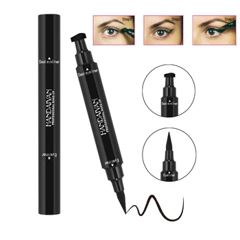 

HANDAIYAN black eyeliner with stamp waterproof long lasting liquid eyeliner pen fast dry seal eye liner HF048