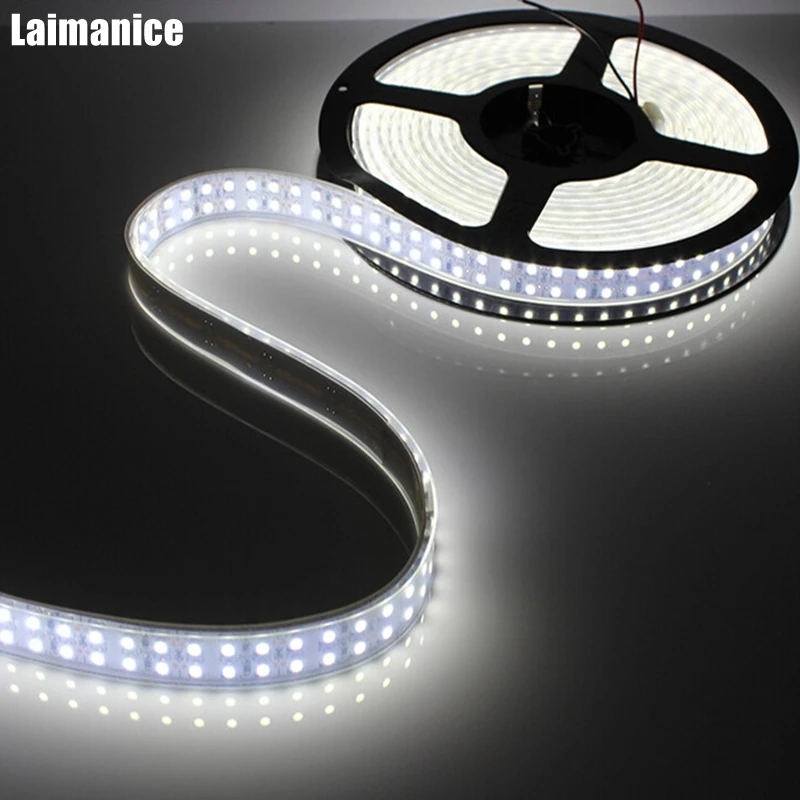 

Super Bright Double Row DC12V SMD 3528 LED Strip 1200LED 240leds/M 5m/lot IP67 Waterproof Flexible Strip Light Warm White/White