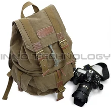 Canvas DSLR Digital SLR Camera Photo Bag Waterproof Backpacks with Paitition Padded Photography Backpacks for Outdoor Travel
