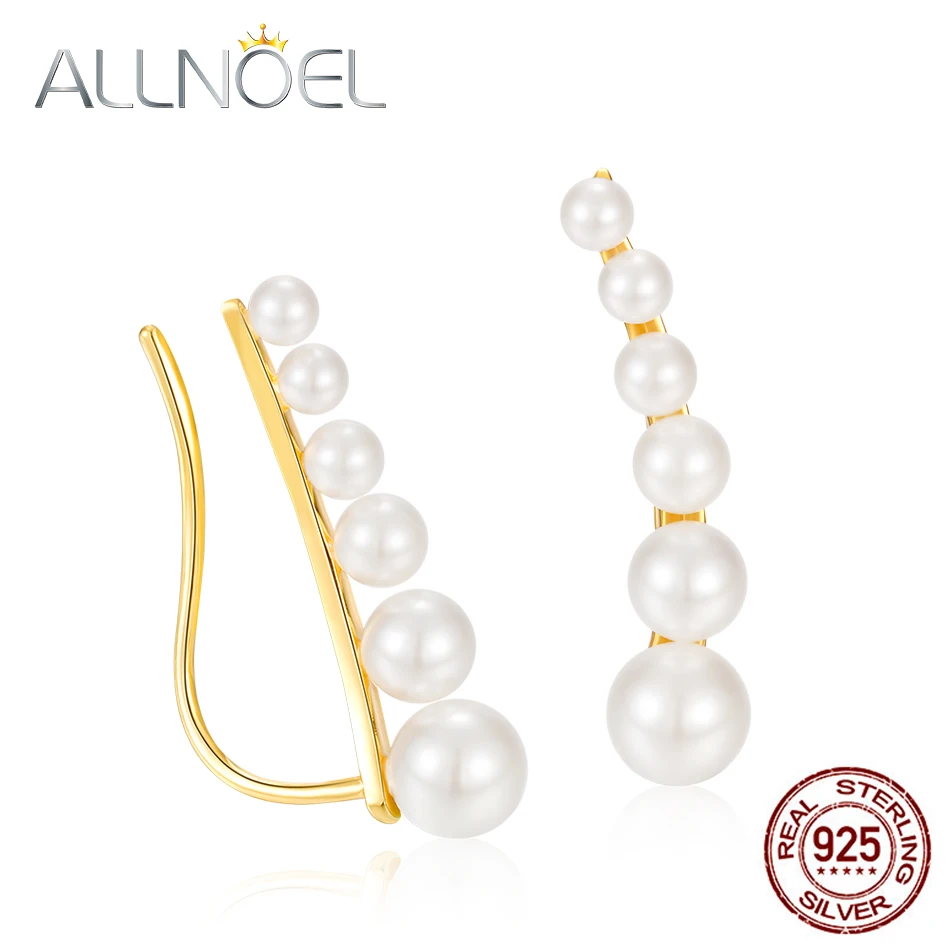 

ALLNOEL 925 Sterling Silver Earrings Drop Earrings 6 Pearls Earrings Unique Elegant 2019 Valentine's Day Gifts For Women Girls