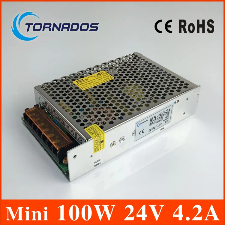 

MS-100-24 100W 24V 4.2A Mini size LED Switching Power Supply Transformer AC to DC output 24V