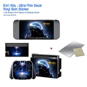 

NS NX Accessories , Vinyl Cover Skin Stickers + Screen Film Protector for Nintendo Switch Console 012500