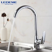 LEDEME Kitchen Faucet Pull Out Spray Rotary Brushed Sink Mixer Tap Single Handle Deck Mounted Hot And Cold Water L4051