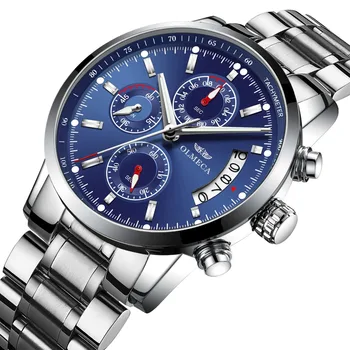 

OLMECA Waterproof Men's Watches Luxury Military Luminous Hands Relogio Masculino Chronograph Quartz Wristwatch Watch for Men