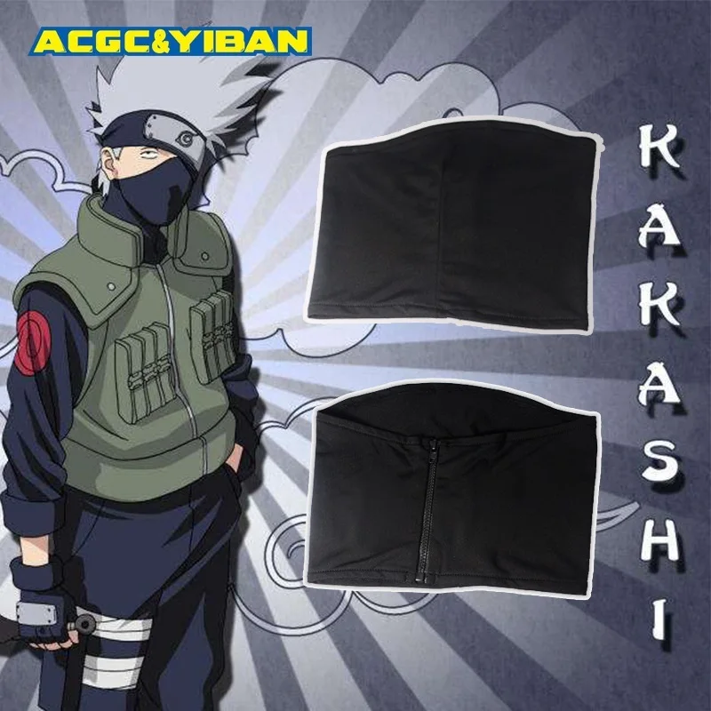

Japan Anime Naruto Kakashi Halloween zipper mask Cosplay Props Costumes Accessories Face Mask gift Black and blue