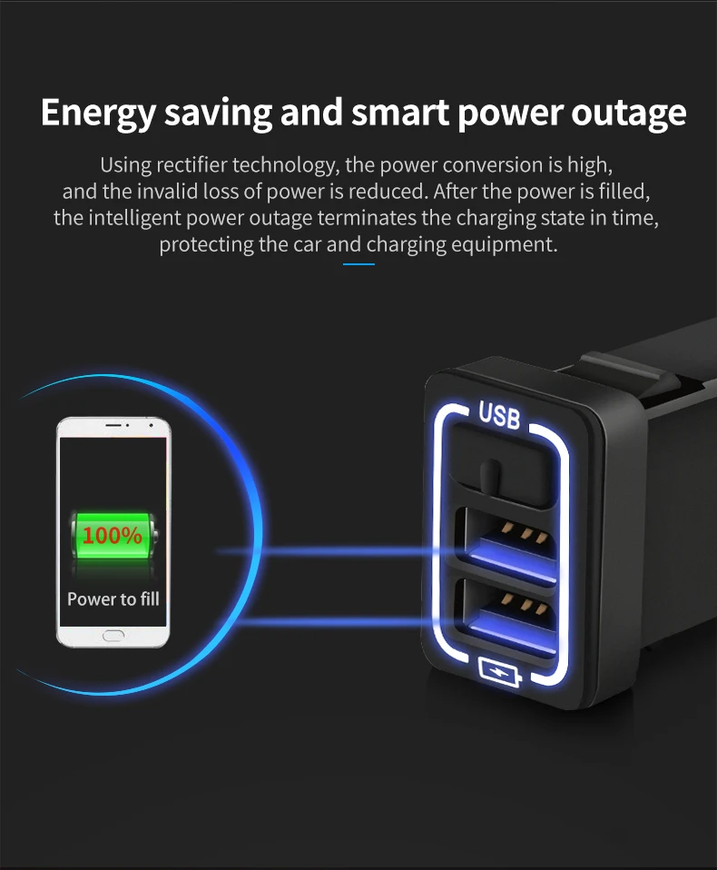 Автомобильное USB зарядное устройство quick charge 2.0A 220 В 2 порта USB2.0 для iphone Micro usb type C телефон зарядка для Suzuki все модели Универсальный