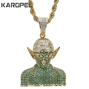 

Dragon Ball Character Bick Devil Pendant Necklace Iced Out CZ Hip Hop Gold Color Men Women Charms Chain Jewelry