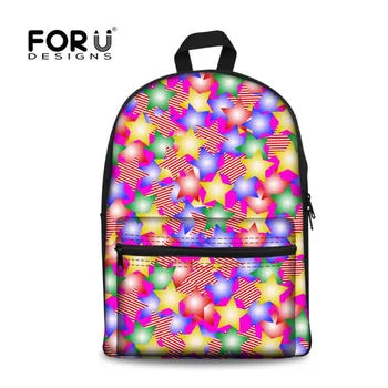 

FORUDESIGNS New Women Canvas Backpacks Dot Star Printing School Backpack Bag for Teenage Student Casual Mochila Girls Rucksack