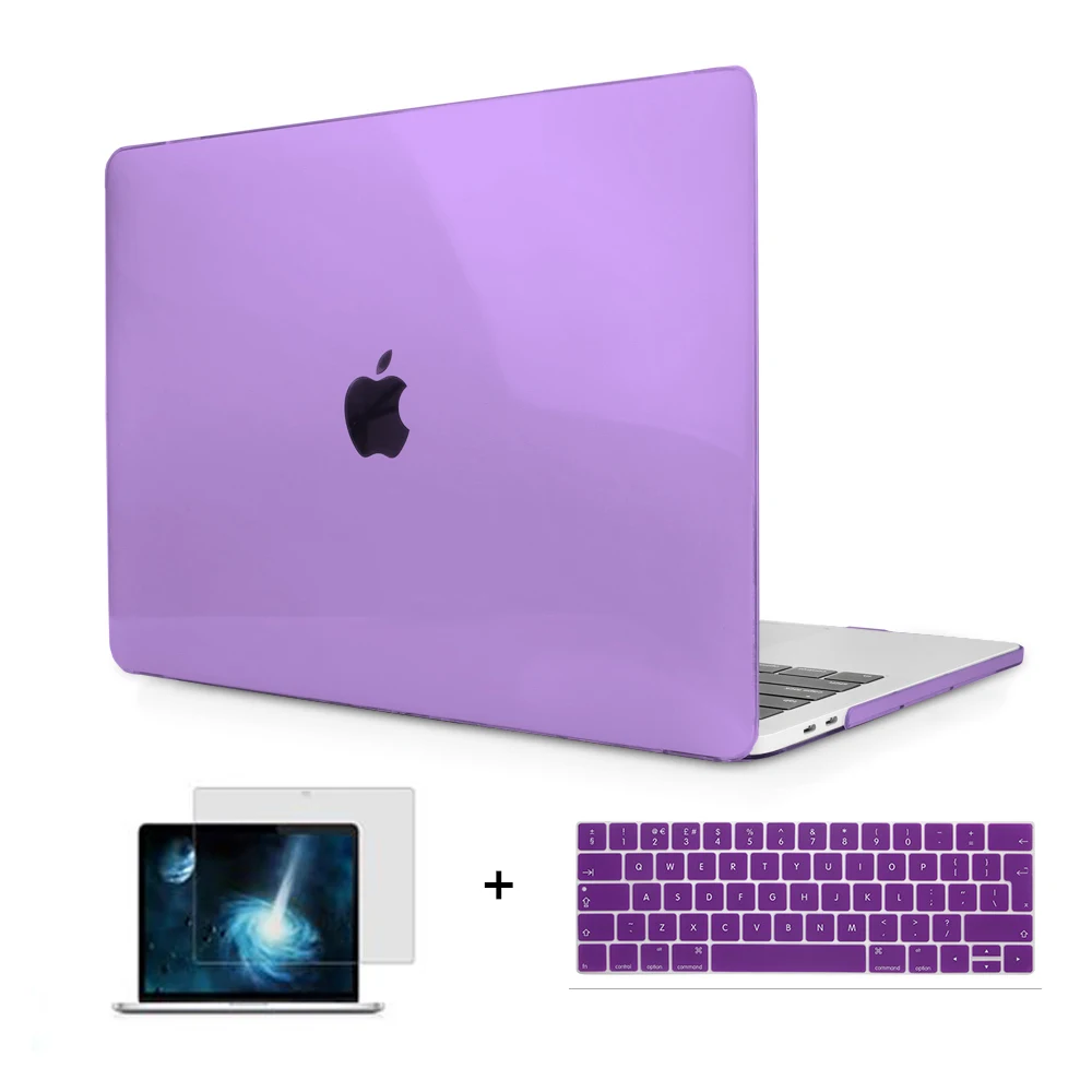 Logo See Through Crystal Finish Hard Case For font b Macbook b font Pro 13 15