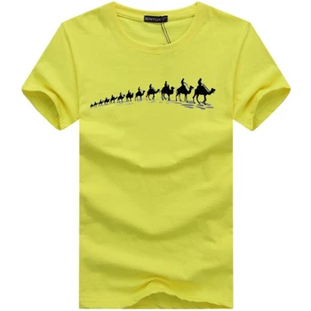 

New Mens Summer Brand Tops Tees Short Sleeve t shirt Man big Size S-5XL Desert Camel Printed Cotton t-shirt wholesale men tops